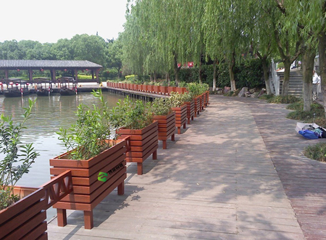 PVC微发泡板河道隔离花箱 PVC微发泡板河道隔离花箱